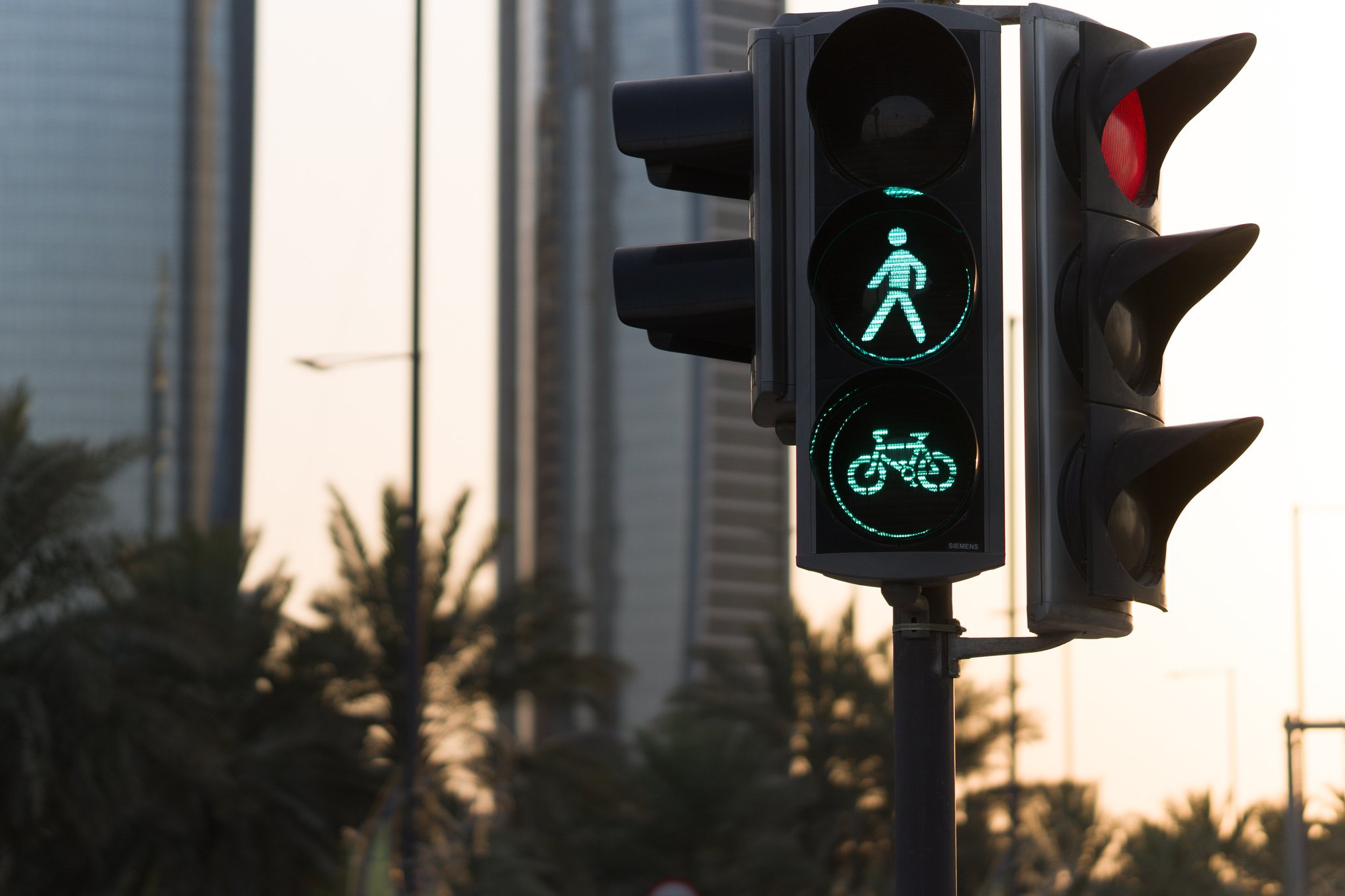 Close-Up Shot of a Traffic Light